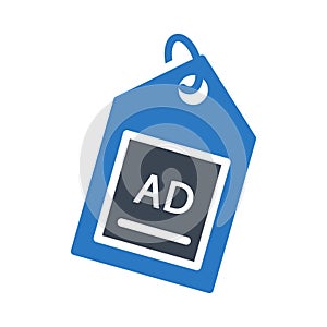 Ads glyph colour vector  icon