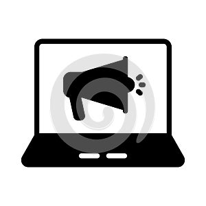 Ads glyph flat vector  icon