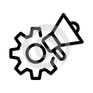 Ads vector. thin line icon