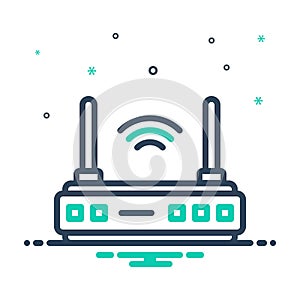 Mix icon for Adsl, router and wireless