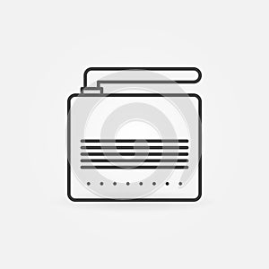 ADSL Modem or Router vector icon in thin line style