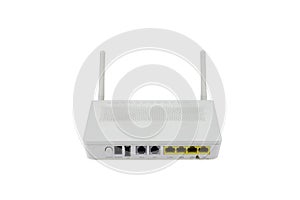 ADSL wireless router isolated on white background