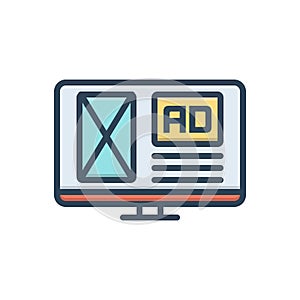 Color illustration icon for Adspace, mockup and advertising