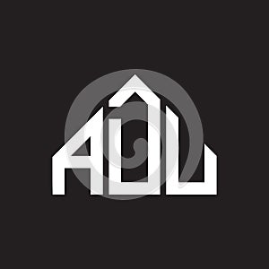 ADU letter logo design. ADU monogram initials letter logo concept. ADU letter design in black background photo