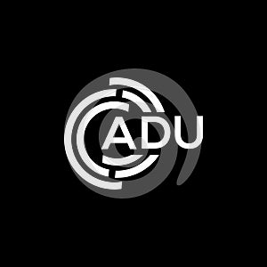 ADU letter logo design on black background. ADU creative initials letter logo concept. ADU letter design photo