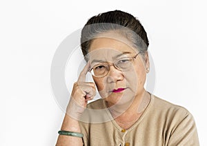 Adult Asian Woman Stress Unhappy Problem Concept