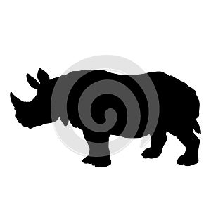Adult black rhino silhouette