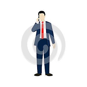 Adult Businessman Phone Calling People Illustration