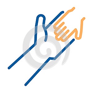 Adult and child holding hands icon. Vector thin line illustration. Humanitarian help, adopting a child, family ties photo