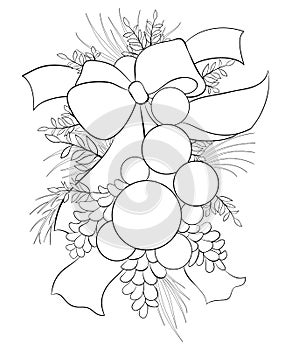 Adult coloring book,page the Christmas decoration balls for relaxing.