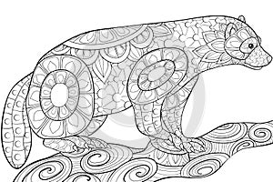 Adult coloring book,page a cute ratton for relaxing.Zen art style illustration. photo