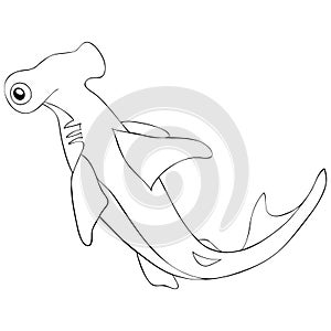 Adult coloring page hammerhead shark