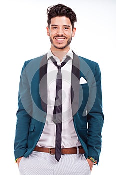 Adult dressed up with smile