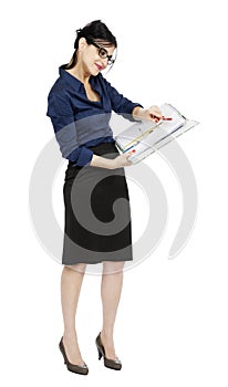 Business Woman Reading File