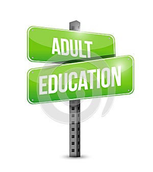 Adult education road sign illustration design