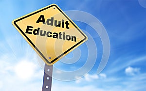 Adult education sign