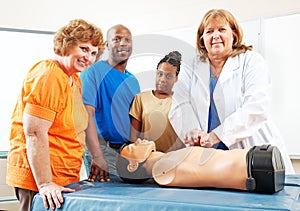 Adult Education Students Learning First Aid