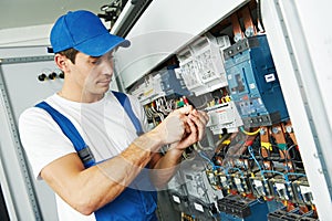 Adult electrician engineer worker