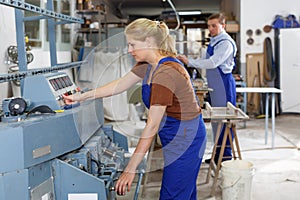 Adult female working in workroom