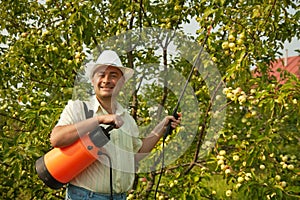 Adult gardener working