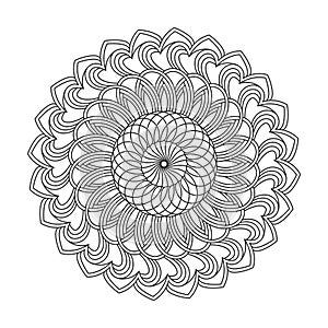 Adult gentle circles mandala coloring book page for kdp book interior