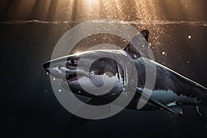 An adult great white shark, ai-generated artwork