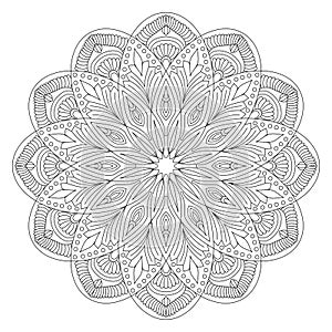 Adult inner radiance mandala coloring book page for kdp book interior