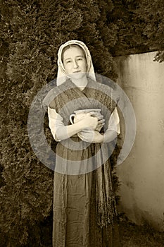 Young slave woman in the garden photo