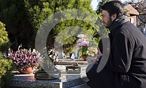 Adult Man at Cemetery