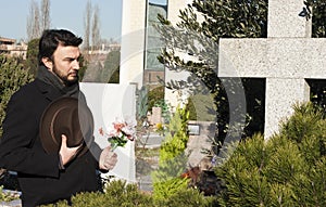 Adult Man at Cemetery