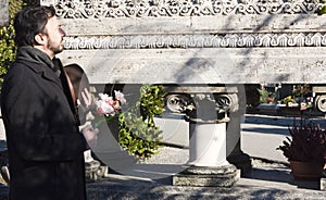 Adult Man at Cemetery