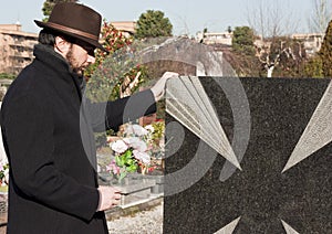 Adult Man at Cemetery