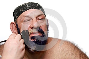 Adult man color beard