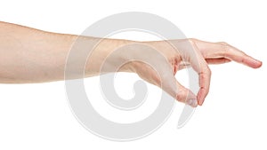 Adult man hand holding something