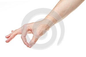 Adult man hand holding something