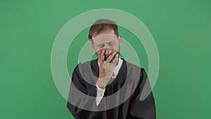 Adult Man Judge Slamming Forehead Angry