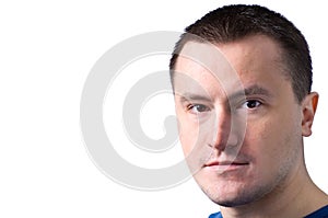 Adult man standing with a smirk photo