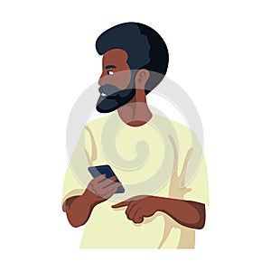 adult man using smarthphone