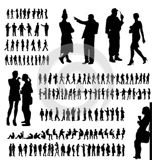 Adult people silhouettes collection