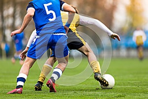 Adult Soccer Players Compete in a Tournament Match. Footballers in a Duel