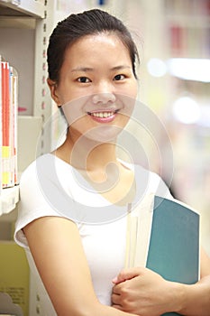 Adult student in libray