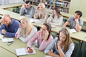 Adult students in classroom