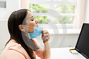 Adult Woman Can Breath Freely photo