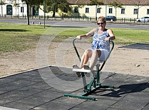 adult woman on crosstrainer