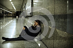 Adult Woman Sitting Hopeless on The Floor