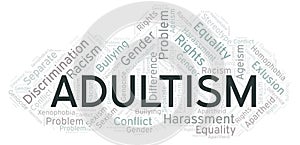 Adultism - type of discrimination - word cloud