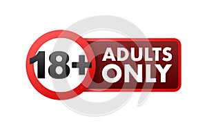 Adults only, 18 plus. Sensitive content. Explicit video. Vector stock illustration.