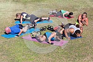 Adults Exercising Outdoors