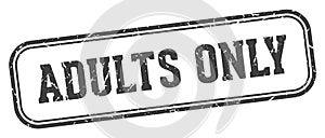 adults only stamp. adults only rectangular stamp on white background