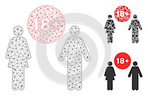 For Adults Vector Mesh 2D Model and Triangle Mosaic Icon